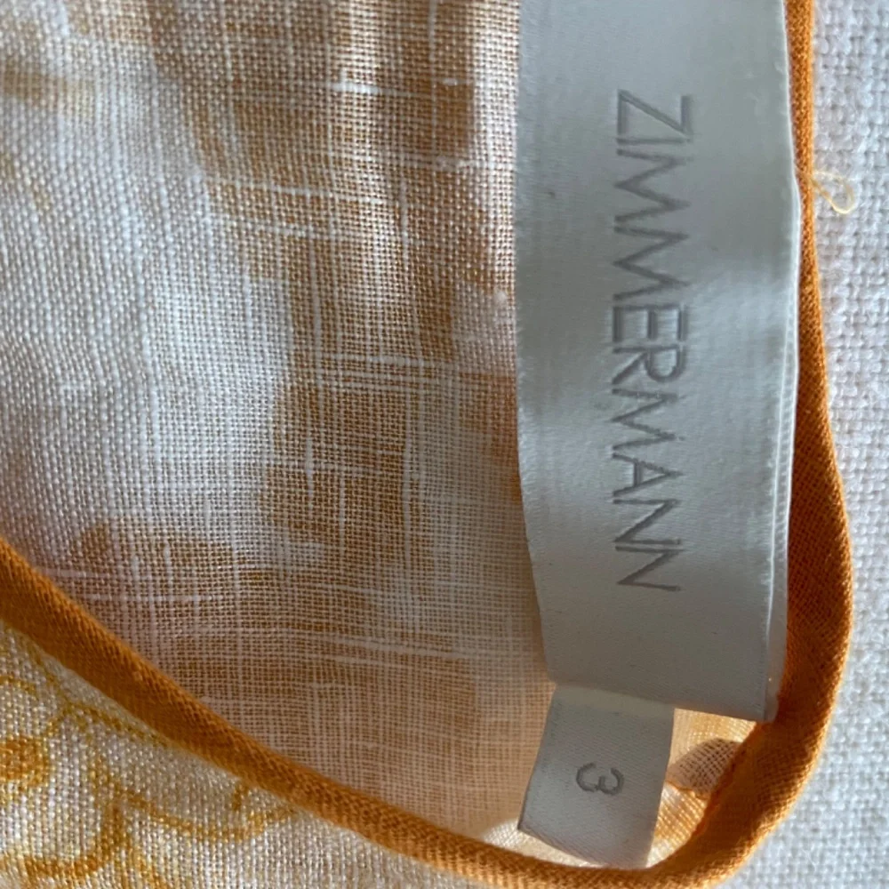 Zimmermann Linen Midi Dress (Mae Belted Ruffled - Yellow/Ivory/White) - Picture 7 of 10